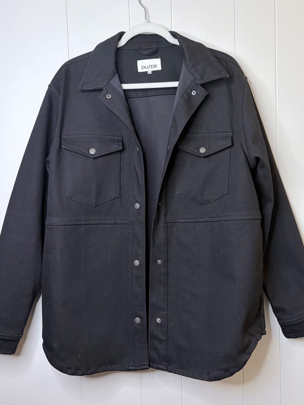 Du/er Black Utility Jacket Shacket Heavy Duty Denim Canvas Men’s Medium